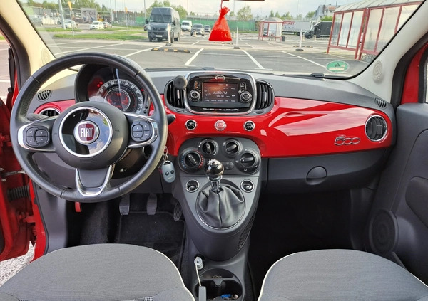 Fiat 500 cena 38800 przebieg: 61300, rok produkcji 2016 z Warszawa małe 67